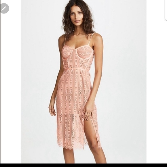 🍋For Love and Lemons Dakota Peach Lace Midi Dress - Picture 12 of 12